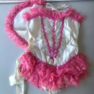 Elegant Pink and White Kids Dance Costume
